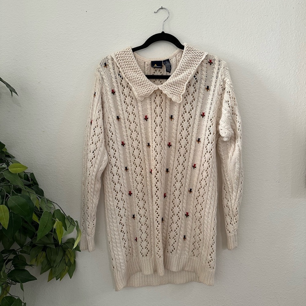 vintage Liz sport 80s sweater dress  knitwear Sz S oversized grandma coastal